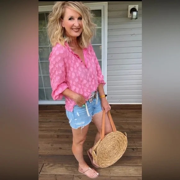 Aratta Pink Blouse with Textured Design - Picture 4 of 16